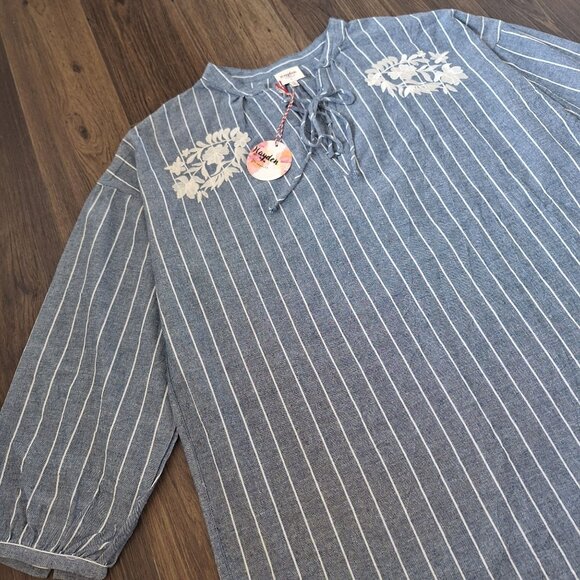 NWT Hayden Los Angeles 100% Cotton Embroidered Tunic Dress Size XL/2X Boho Hippi - Picture 6 of 8